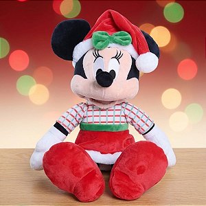 Pelúcia Minnie Mouse de Natal - Verde e Vermelha - 45cm - Disney Original - 1 unidade - Cromus - Rizzo