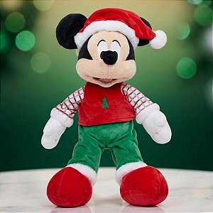 Pelúcia Mickey Mouse de Natal - Verde e Vermelho - 45cm - Disney Original - 1 unidade - Cromus - Rizzo