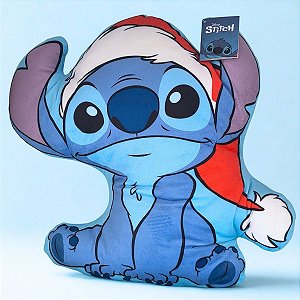 Almofada Formato Stitch de Natal - 40cm - Disney Original - 1 unidade - Cromus - Rizzo