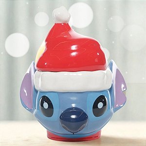 Caneca de Cerâmica com Tampa - Natal Stitch - Disney Original - 1 unidade - Cromus - Rizzo