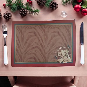 Jogo Americano - Natal Rei Leão - 46x33cm - Disney Original - 1 unidade - Cromus - Rizzo