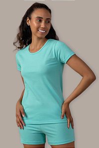 Pijama Verão Verde Aquário com Elastano