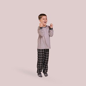 Pijama Menino Longo Xadrez Suede