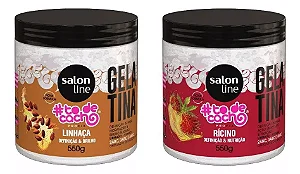 Kit Gelatina Linhaça E Gelatina Óleo De Rícino Salon Line