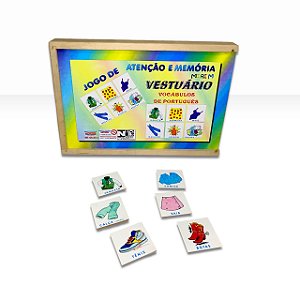 JOGO DE ATENÇÃO E MEMÓRIA VOCÁBULOS PORTUGUÊS VESTUÁRIO