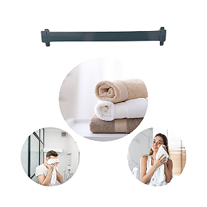 Porta Toalha de Rosto 30 cm (Cinza)