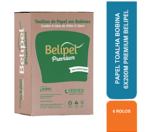 PAPEL TOALHA BOBINA 6X200M PREMIUM BELIPEL COD 80028