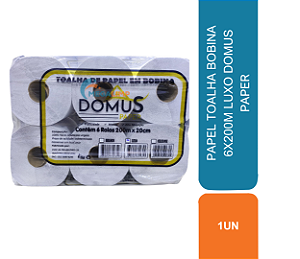 PAPEL TOALHA BOBINA 6X200M LUXO DOMUS PAPER