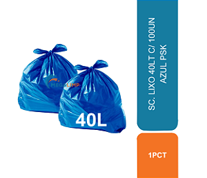 SC. LIXO 40LT C/ 100UN AZUL PSK