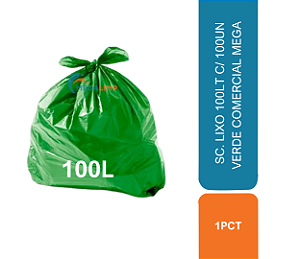 SC. LIXO 100LT C/ 100UN VERDE COMERCIAL PSK