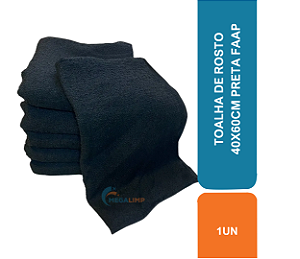 TOALHA DE ROSTO 40X60CM PRETA FAAP