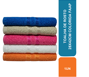 TOALHA DE ROSTO 28X42CM COLORIDA FAAP