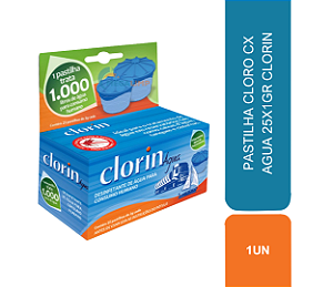 PASTILHA CLORO CX AGUA 25X1GR CLORIN