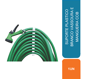 SUPORTE PLASTICO  BRANCO VASSOURA E MANGUEIRA COB