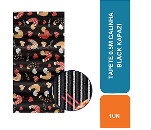 TAPETE 0.5M GALINHA BLACK KAPAZI