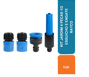 KIT JARDIM 4 PECAS 1/2 ESGUICHO E ENGATE RAYCO