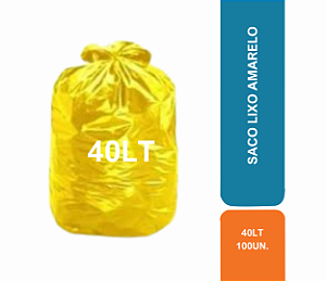 SACO LIXO 40L AMARELO C/100UN