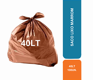 SACO LIXO 40L MARROM C/100UN