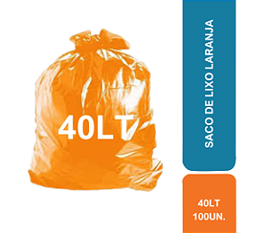 SACO LIXO 40L LARANJA C/100UN