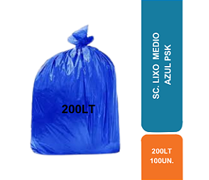 SC. LIXO 200LT C/ 100UN MEDIO AZUL PSK