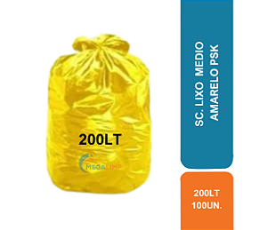 SC. LIXO 200LT C/ 100UN MEDIO AMARELO PSK