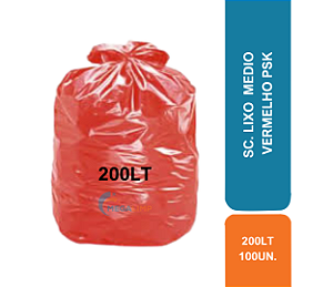 SC. LIXO 200LT C/ 100UN MEDIO VERMELHO PSK