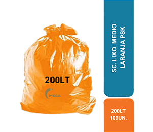 SC. LIXO 200LT C/ 100UN MEDIO LARANJA PSK