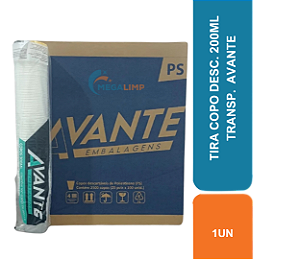 TIRA COPO DESC. 200ML TRANSP.  AVANTE
