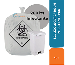 SC. LIXO 200LT C/ 100UN INFECTANTE PSK