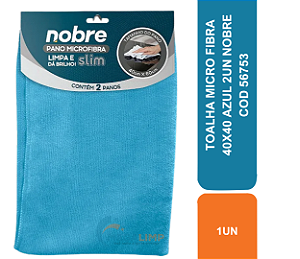 TOALHA MICRO FIBRA 40X40 AZUL 2UN NOBRE