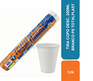TIRA COPO DESC. 200ML BRANCO TOTALPLAST PS