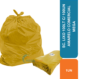 SC. LIXO 100LT C/ 100UN AMARELO COMERCIAL MEGA