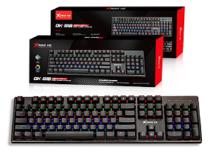 Teclado Mecânico GK-918: Switch Azul, RGB e 50 Milhões Cliques!