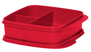 Tupperware Basic Line com Divisórias 550ml Vermelha