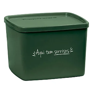 Jeitoso Tupperware Aqui tem Sorrisos 800ml Verde