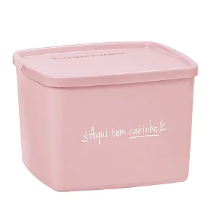 Jeitoso Tupperware Aqui tem Carinho 800ml Rosa
