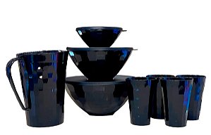 KIT Tupperware PDA Linha Prisma Preto 8 peças