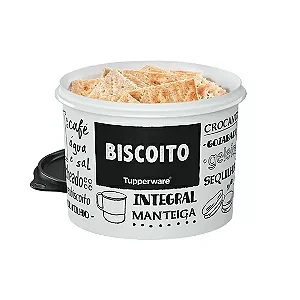 Tupper Caixa Biscoito 2.4L Preto e Branco