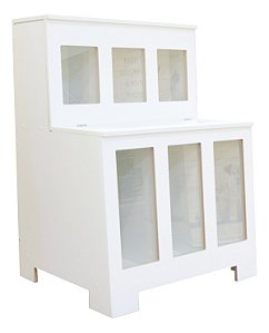 Expositor Dispenser de Ração Pet Box 6 com Vidro Branco Cód.506