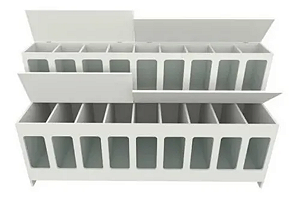 Expositor Dispenser De Ração Pet Box 18 Com Vidro Branco Cód.518