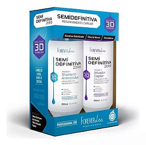 Kit Escova Semi Definitiva Zero 2x 300ml Forever Liss Professional