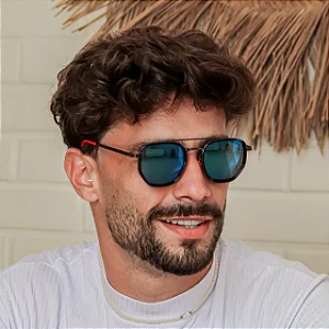 Óculos de Sol Masculino Dommus Acutis Hexagonal Azul