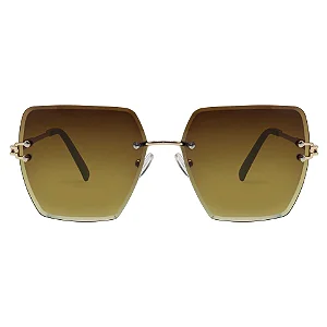 Óculos de Sol Feminino Dommus Beatrix Geométrico Café