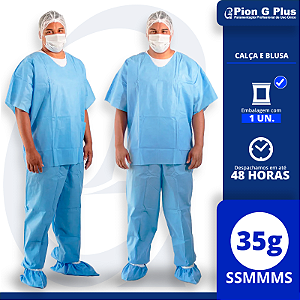 Pijama Cirúrgico Calça e Blusa em SSMMMS 35g