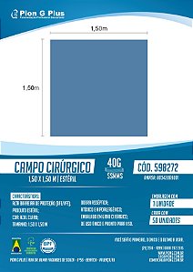 Campo Cirúrgico Estéril (1,50 x 1,50)