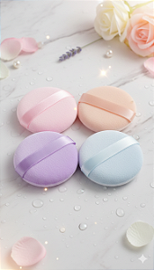 Kit de 4 Esponjas de Pó Facial - Cores Sortidas