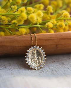 Colar Nossa Senhora de Fátima - Folheado a Ouro