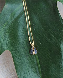 Colar Mini Nossa Senhora Aparecida - Safira Folheado a Ouro