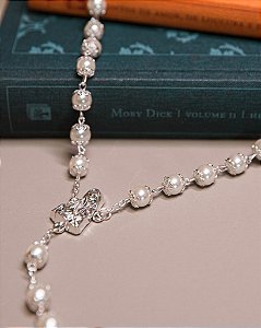 Terço de Pérolas Tulipa 8mm - Nossa S. de Fátima - Folheado