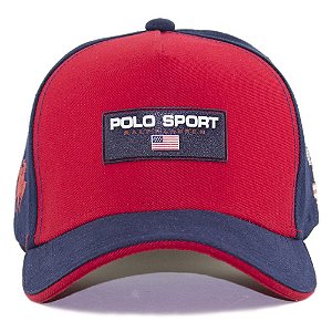Boné Polo Ralph Lauren Sport Vermelho e Azul